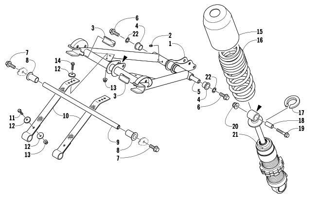 Parts Diagram for Arctic Cat 2012 F 1100 TURBO SNO PRO SNOWMOBILE REAR SUSPENSION FRONT ARM ASSEMBLY
