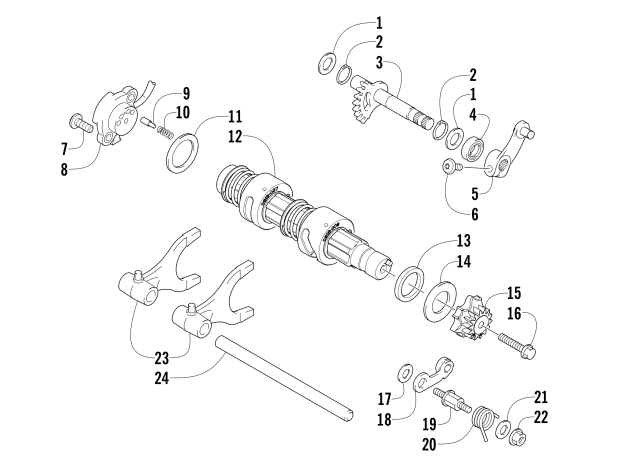 Parts Diagram for Arctic Cat 2012 550 GT ATV GEAR SHIFTING ASSEMBLY