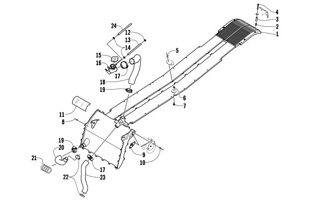 Parts Diagram for Arctic Cat 2012 F 800 LXR SNOWMOBILE COOLING ASSEMBLY