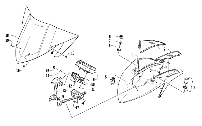 Parts Diagram for Arctic Cat 2012 XF 1100 TURBO LXR SNOWMOBILE WINDSHIELD AND INSTRUMENTS ASSEMBLIES