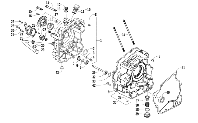 Parts Diagram for Arctic Cat 2013 300 2X4 UTILITY ATV RIGHT CRANKCASE AND COVER ASSEMBLY
