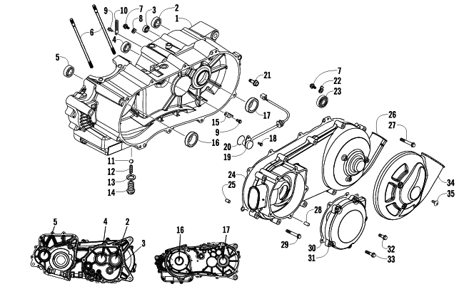 Parts Diagram for Arctic Cat 2013 300 DVX ATV LEFT CRANKCASE AND COVER ASSEMBLY