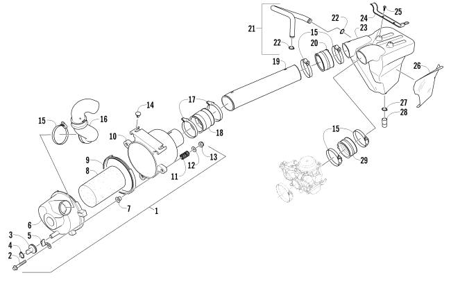 Parts Diagram for Arctic Cat 2015 400 CR ATV AIR INTAKE ASSEMBLY
