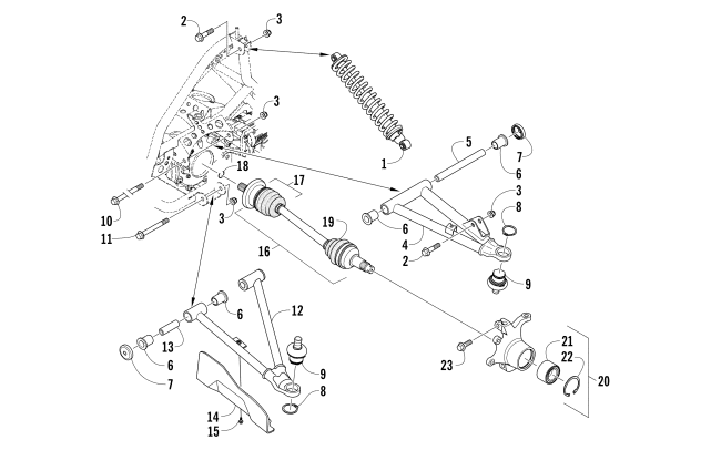 Parts Diagram for Arctic Cat 2013 XC 450 EFI ATV FRONT SUSPENSION ASSEMBLY