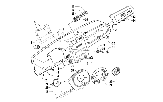 Parts Diagram for Arctic Cat 2014 PROWLER 550 XT ATV DASH ASSEMBLY
