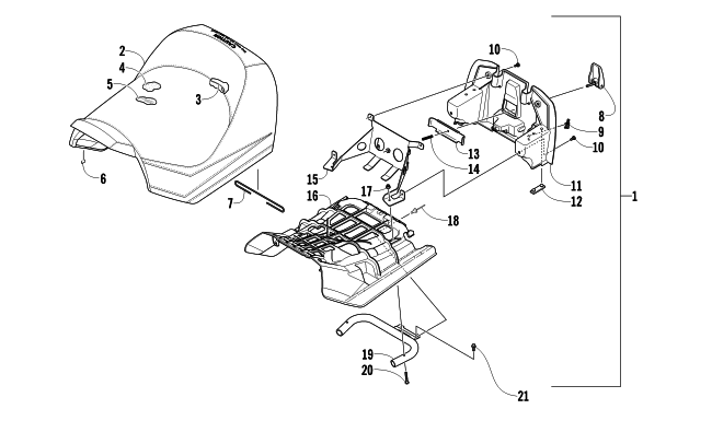 Parts Diagram for Arctic Cat 2013 TZ1 TURBO LXR SNOWMOBILE FRONT SEAT ASSEMBLY