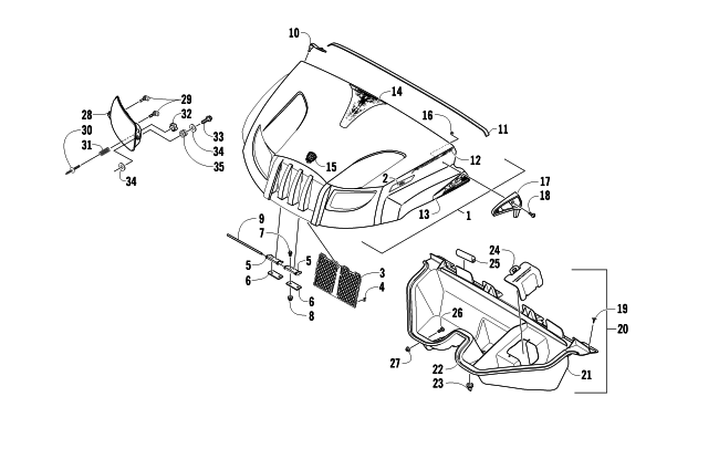 Parts Diagram for Arctic Cat 2012 PROWLER 1000 XTZ ATV HOOD AND HEADLIGHT ASSEMBLY
