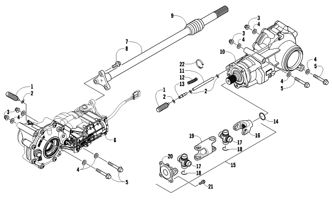 Parts Diagram for Arctic Cat 2014 PROWLER 1000 XTZ ATV DRIVE TRAIN ASSEMBLY