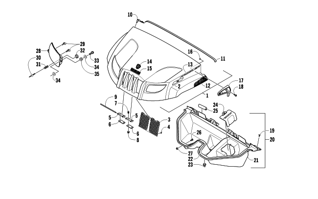 Parts Diagram for Arctic Cat 2012 PROWLER 700 HDX ATV HOOD AND HEADLIGHT ASSEMBLY