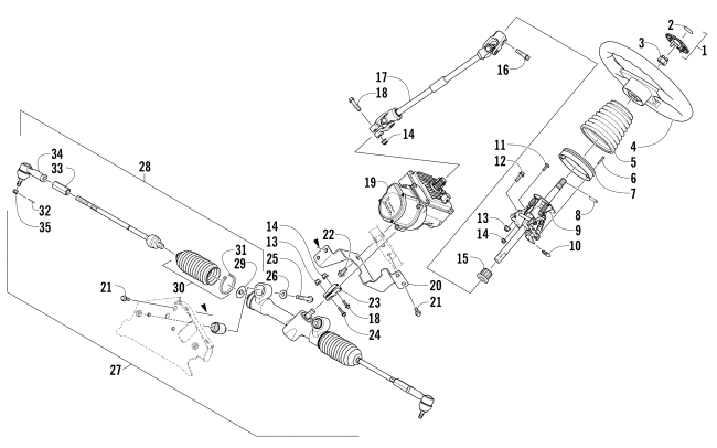 Parts Diagram for Arctic Cat 2015 PROWLER 700 HDX KE ATV STEERING ASSEMBLY