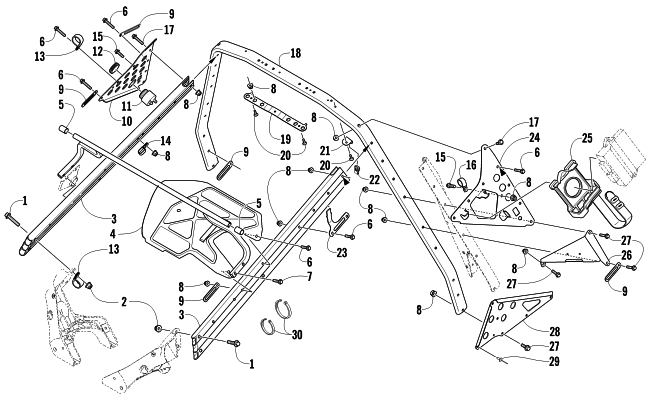 Parts Diagram for Arctic Cat 2013 BEARCAT Z1 XT GS SNOWMOBILE STEERING SUPPORT ASSEMBLY