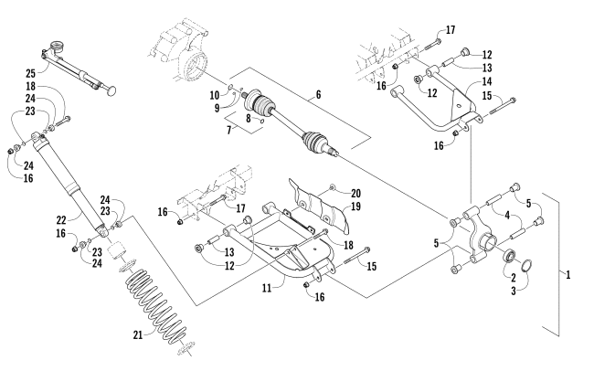 Parts Diagram for Arctic Cat 2013 PROWLER 700 HDX KE ATV REAR SUSPENSION ASSEMBLY