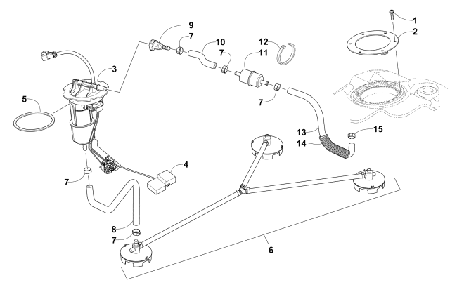 Parts Diagram for Arctic Cat 2012 F 1100 SNO PRO ANNIVERSARY SNOWMOBILE FUEL PUMP ASSEMBLY