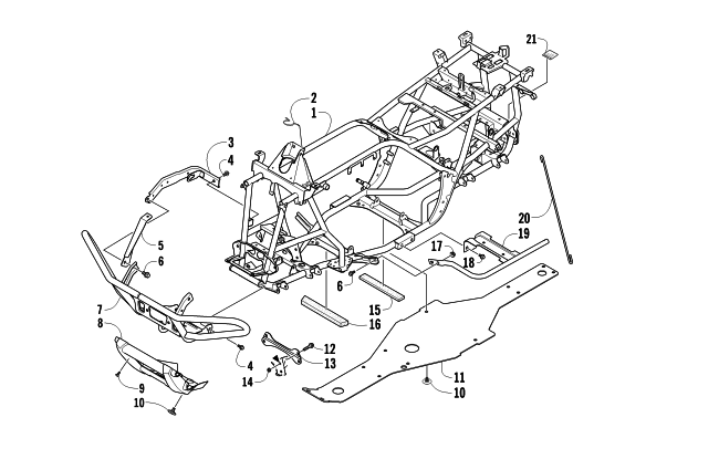 Parts Diagram for Arctic Cat 2013 1000 XT ATV FRAME AND RELATED PARTS