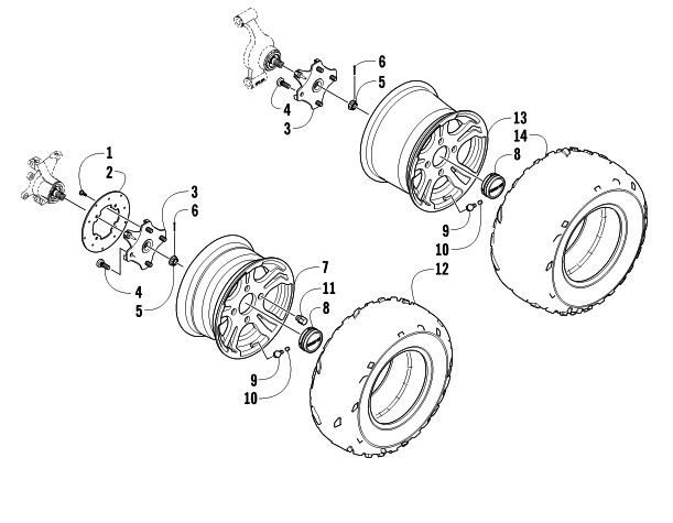Parts Diagram for Arctic Cat 2012 1000 GT ATV WHEEL AND TIRE ASSEMBLY