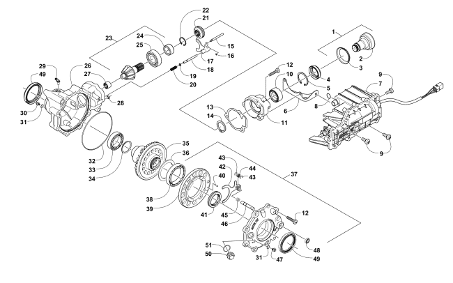 Parts Diagram for Arctic Cat 2012 TRV 1000 CRUISER ATV FRONT DRIVE GEARCASE ASSEMBLY