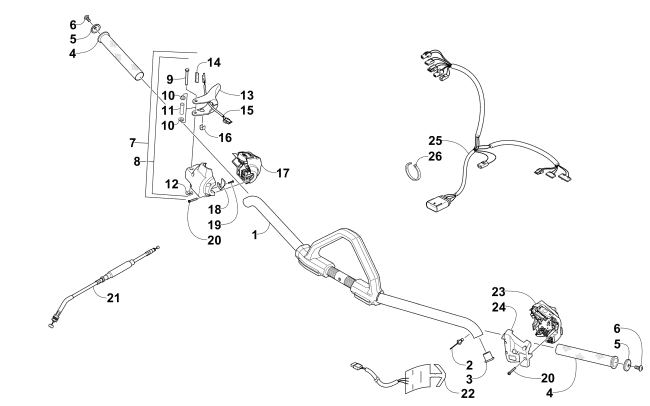 Parts Diagram for Arctic Cat 2014 XF 8000 141 CROSS-COUNTRY SNOWMOBILE HANDLEBAR AND CONTROLS