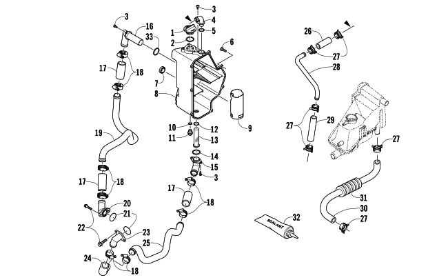 Parts Diagram for Arctic Cat 2012 F 1100 SNO PRO SNOWMOBILE OIL TANK ASSEMBLY