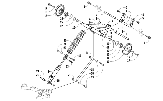 Parts Diagram for Arctic Cat 2013 XF 1100 TURBO LXR SNOWMOBILE REAR SUSPENSION REAR ARM ASSEMBLY