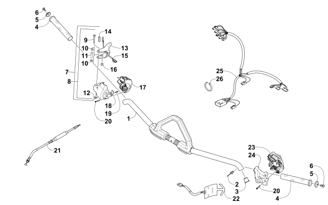Parts Diagram for Arctic Cat 2012 M 800 HCR 153 SNOWMOBILE HANDLEBAR AND CONTROLS