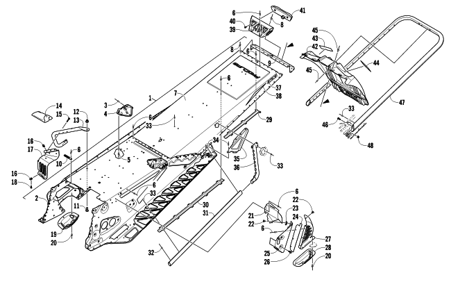 Parts Diagram for Arctic Cat 2012 M 800 HCR 153 SNOWMOBILE TUNNEL, REAR BUMPER, AND SNOWFLAP ASSEMBLY
