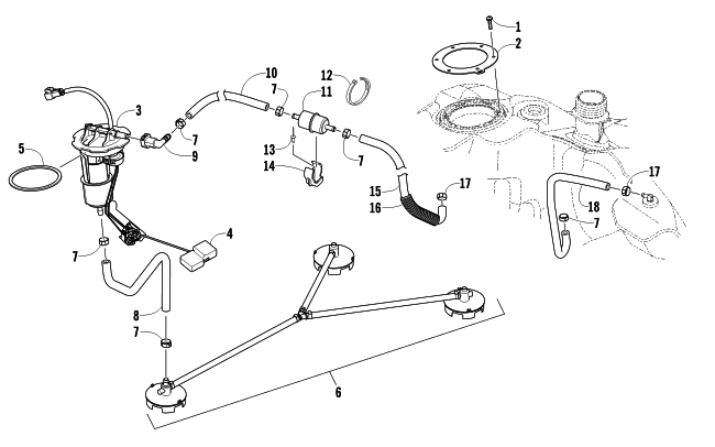 Parts Diagram for Arctic Cat 2012 F 1100 TURBO SNO PRO ANNIVERSARY SNOWMOBILE FUEL PUMP ASSEMBLY