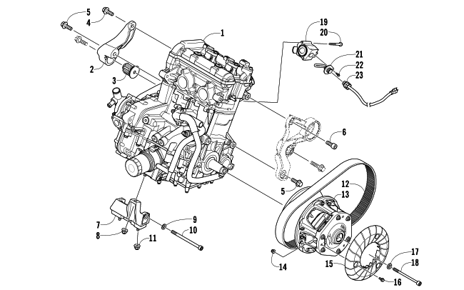 Parts Diagram for Arctic Cat 2012 F 1100 TURBO SNO PRO LTD SNOWMOBILE ENGINE AND RELATED PARTS