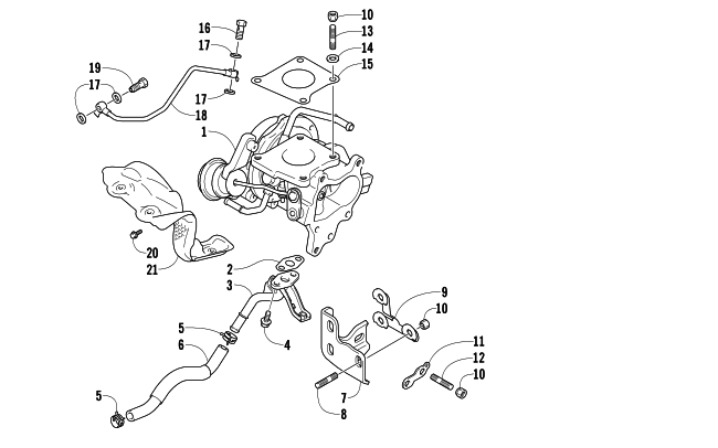 Parts Diagram for Arctic Cat 2016 XF 9000 HIGH COUNTRY LTD 141 SNOWMOBILE TURBOCHARGER ASSEMBLY