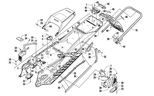 Parts Diagram for Arctic Cat 2012 XF 1100 TURBO LXR SNOWMOBILE TUNNEL, REAR BUMPER, AND SNOWFLAP ASSEMBLY