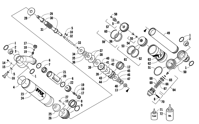 Parts Diagram for Arctic Cat 2012 SNO PRO 600 SNOWMOBILE FRONT SUSPENSION SHOCK ABSORBER