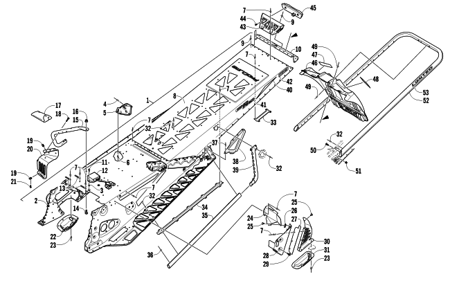 Parts Diagram for Arctic Cat 2012 M 1100 TURBO SNO PRO LTD SNOWMOBILE TUNNEL, REAR BUMPER, AND SNOWFLAP ASSEMBLY