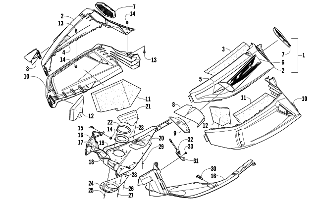 Parts Diagram for Arctic Cat 2012 TZ1 TURBO LXR LTD SNOWMOBILE SKID PLATE AND SIDE PANEL ASSEMBLY