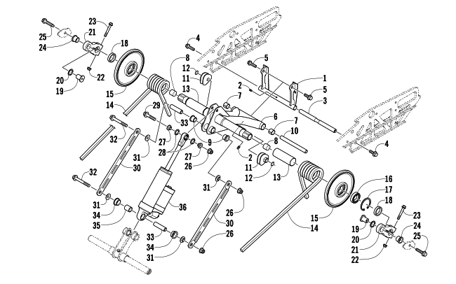 Parts Diagram for Arctic Cat 2013 F 1100 TURBO SNO PRO RR SNOWMOBILE REAR SUSPENSION REAR ARM ASSEMBLY