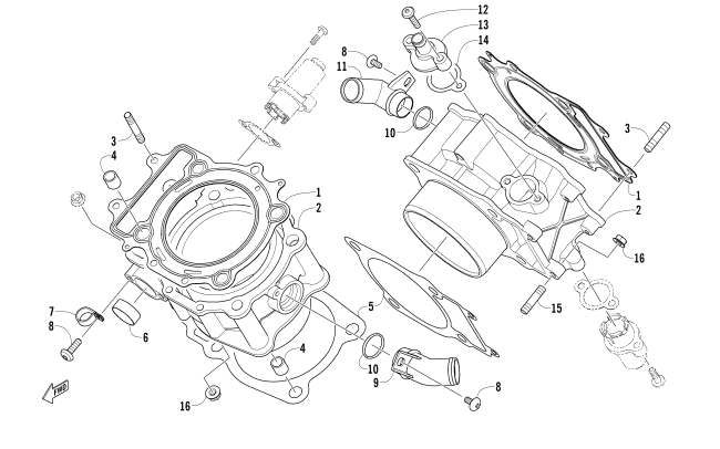 Parts Diagram for Arctic Cat 2014 WILDCAT ATV CYLINDER ASSEMBLY