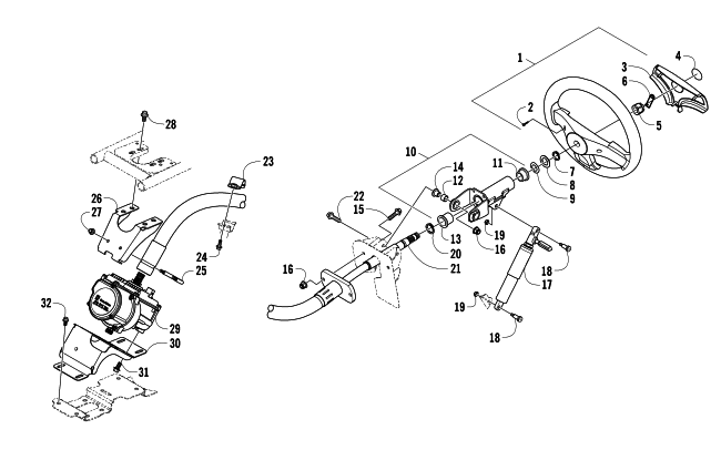 Parts Diagram for Arctic Cat 2012 WILDCAT 1000 GT ATV STEERING ASSEMBLY