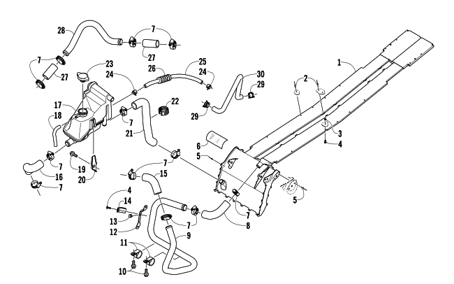 Parts Diagram for Arctic Cat 2013 F 1100 SNO PRO LTD SNOWMOBILE COOLING ASSEMBLY
