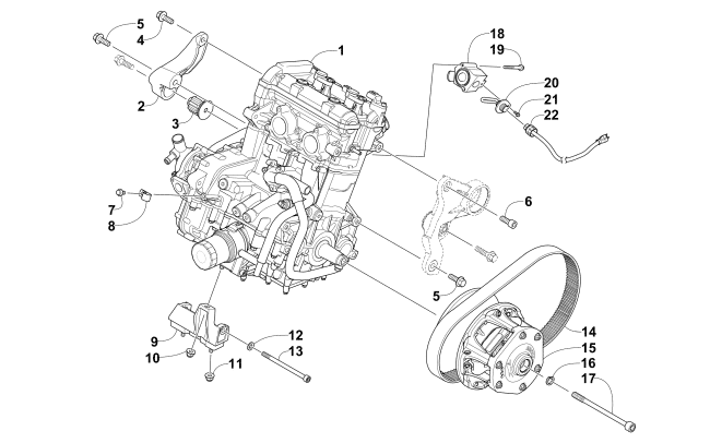 Parts Diagram for Arctic Cat 2012 F 1100 LXR SNOWMOBILE ENGINE AND RELATED PARTS