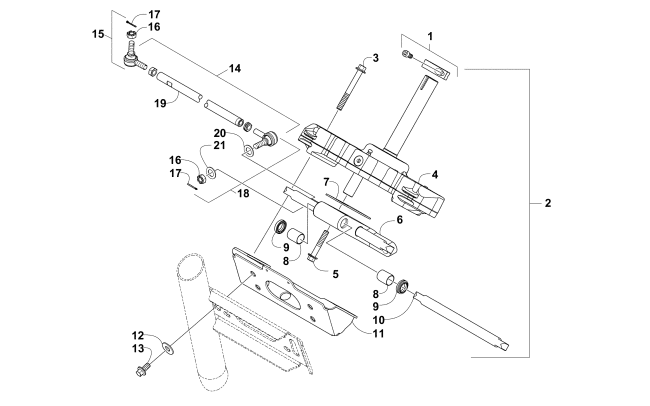 Parts Diagram for Arctic Cat 2014 WILDCAT 1000 LTD ATV RACK AND PINION ASSEMBLY