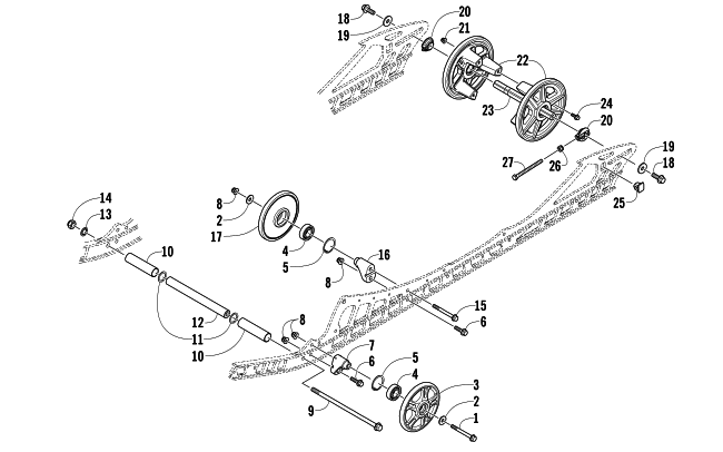Parts Diagram for Arctic Cat 2014 XF 9000 HIGH COUNTRY SNOWMOBILE IDLER WHEEL ASSEMBLY