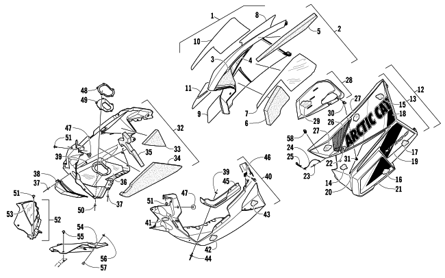 Parts Diagram for Arctic Cat 2013 XF 1100 SNO PRO LTD SNOWMOBILE SKID PLATE AND SIDE PANEL ASSEMBLY