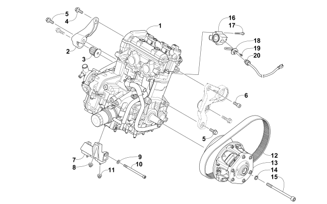 Parts Diagram for Arctic Cat 2014 ZR 9000 SNO PRO SNOWMOBILE ENGINE AND RELATED PARTS