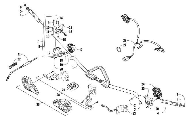 Parts Diagram for Arctic Cat 2013 XF 1100 TURBO SNO PRO HIGH COUNTRY LTD SNOWMOBILE HANDLEBAR AND CONTROLS