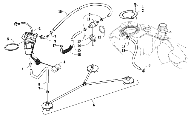 Parts Diagram for Arctic Cat 2013 XF 1100 TURBO LXR SNOWMOBILE FUEL PUMP ASSEMBLY
