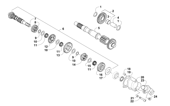 Parts Diagram for Arctic Cat 2014 PROWLER 550 XT ATV SECONDARY TRANSMISSION ASSEMBLY
