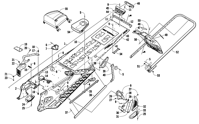 Parts Diagram for Arctic Cat 2013 M 1100 TURBO SNO PRO LTD SNOWMOBILE TUNNEL, REAR BUMPER, AND SNOWFLAP ASSEMBLY