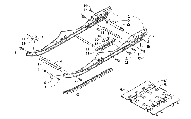 Parts Diagram for Arctic Cat 2013 F 800 SNO PRO RR K SNOWMOBILE SLIDE RAIL AND TRACK ASSEMBLY
