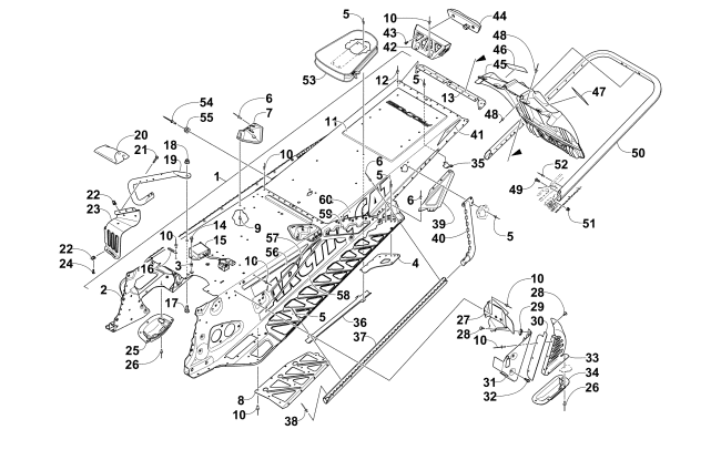 Parts Diagram for Arctic Cat 2013 F 1100 TURBO SNO PRO RR SNOWMOBILE TUNNEL, REAR BUMPER, AND SNOWFLAP ASSEMBLY