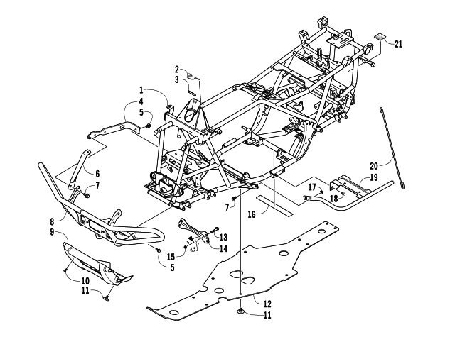 Parts Diagram for Arctic Cat 2014 700 XT ATV FRAME AND RELATED PARTS