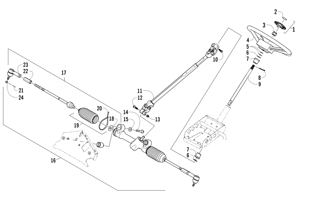 Parts Diagram for Arctic Cat 2015 PROWLER 500 HDX ATV STEERING ASSEMBLY