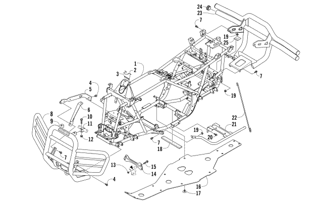 Parts Diagram for Arctic Cat 2014 700 MUD PRO LTD ATV FRAME AND RELATED PARTS